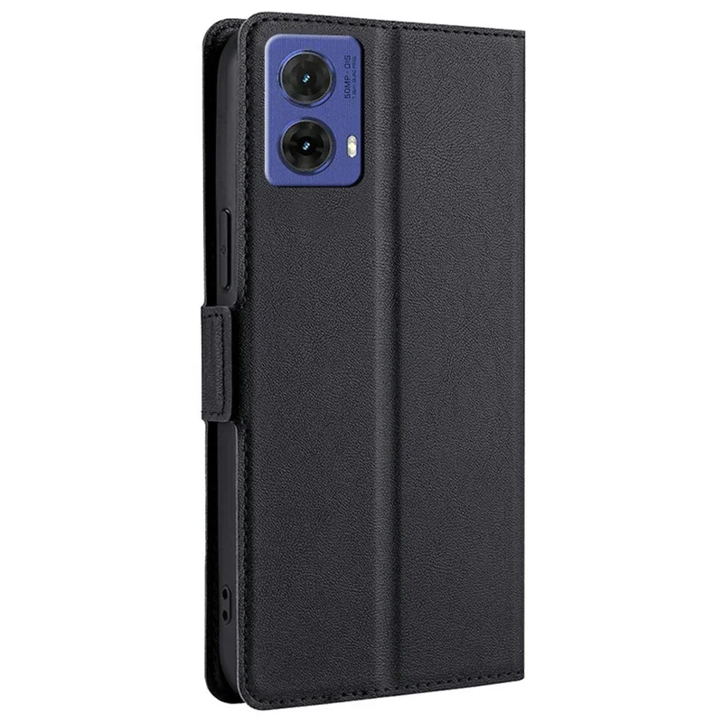 For Motorola Moto G85 5G / S50 Neo 5G Case Card Holder PU Leather Phone Cover - Black