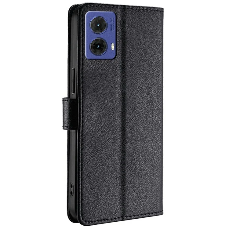 Für Motorola Moto G85 5G / S50 Neo 5G Hülle Reißverschlusstasche PU Leder Geldbörse Flip Handyhülle - Schwarz