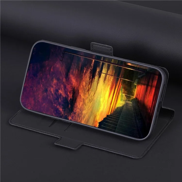 Pour Motorola Moto G85 5G / S50 Neo 5G Coque Étui Porte-Carte Texture Twill Cuir Housse de Téléphone - Noir