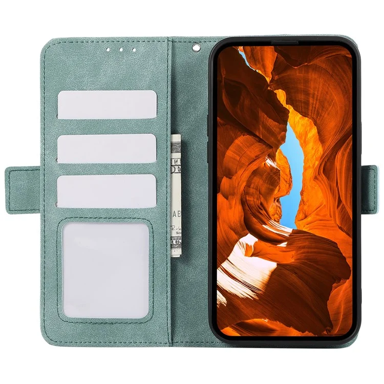 ABEEL Чехол из искусственной кожи с подставкой и защитой от RFID для Motorola Moto G35 5G - Нежно-голубой