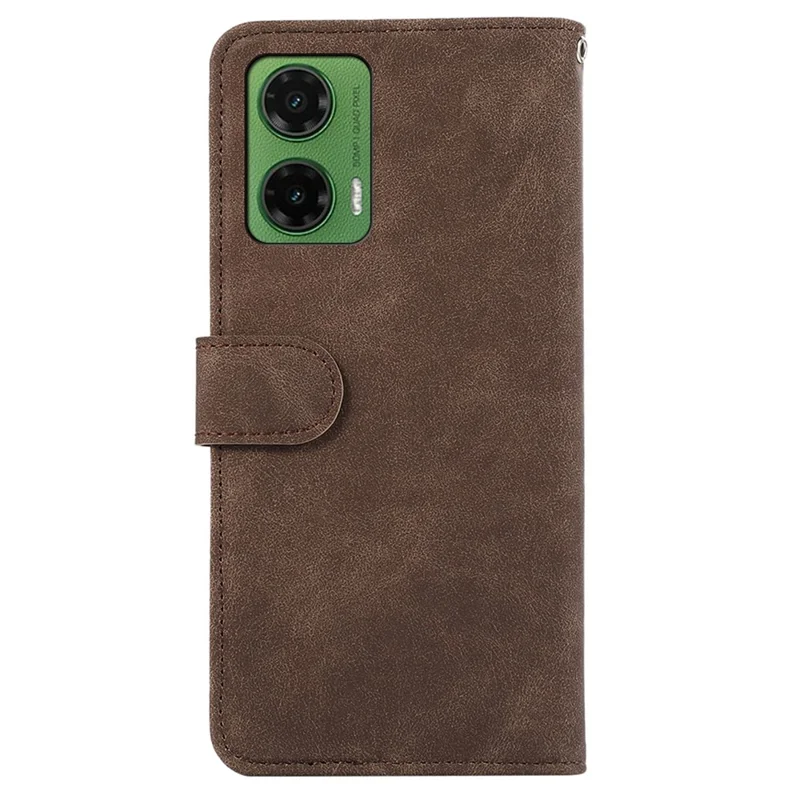 ABEEL For Motorola Moto G35 5G Case Color Splicing Leather Flip Phone Cover RFID Blocking - Brown