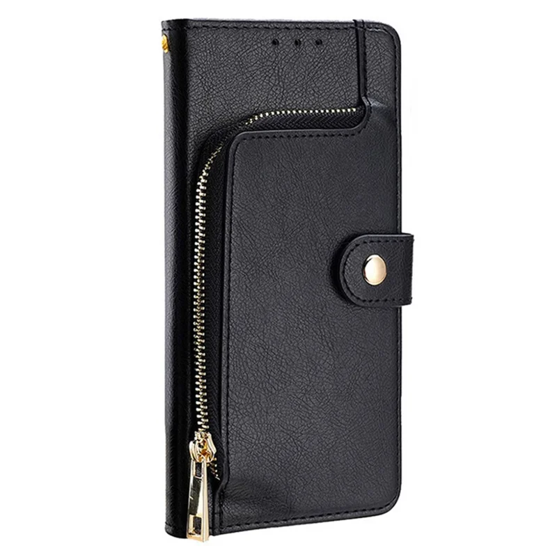 Per OnePlus Nord CE4 Lite 5G / Oppo K12x 5G (Cina) Custodia con cerniera Tasca in pelle PU Portafoglio Flip Phone Cover - Nera