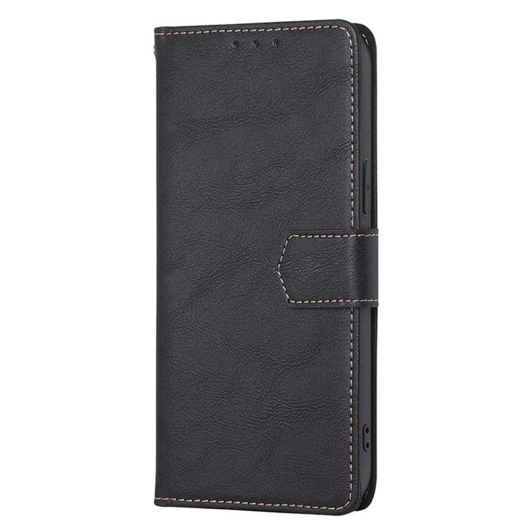 For OnePlus Nord CE4 Lite 5G / Oppo K12x 5G (China) Case Leather Phone Cover with RFID Blocking Wallet - Black