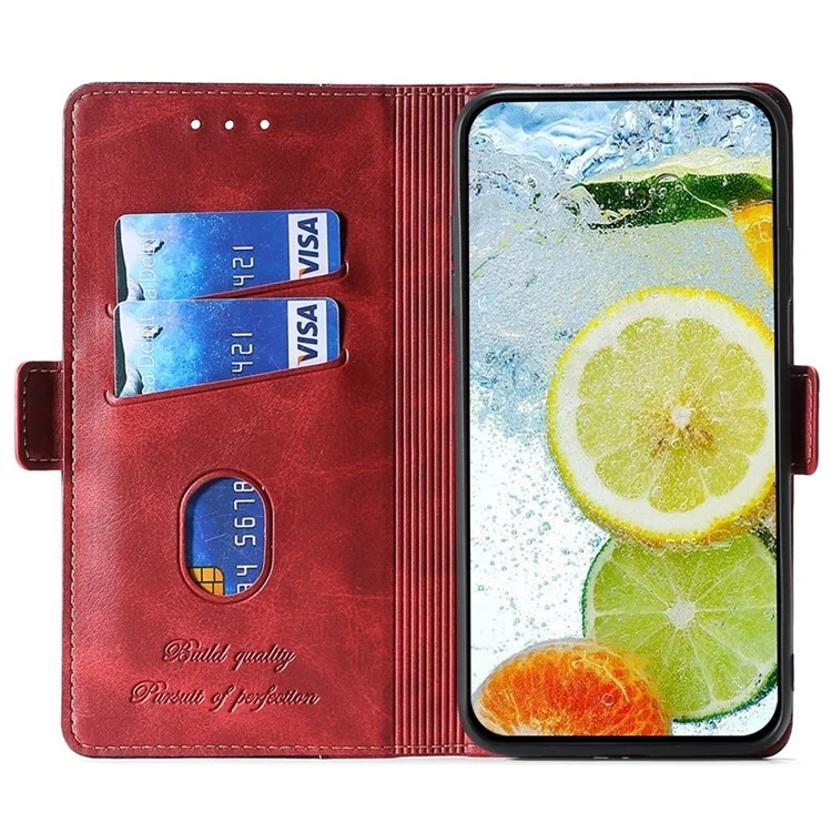 For OnePlus Nord CE4 Lite 5G / Oppo K12x 5G (China) Case Contrast Color Wallet Leather Phone Cover - Black+Red