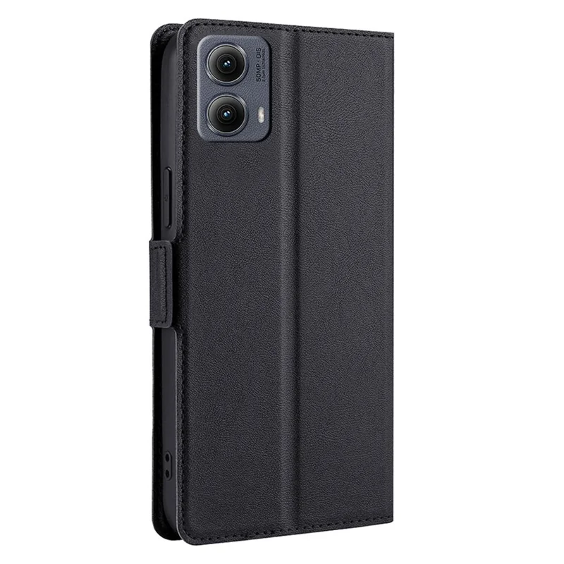 For Motorola Edge (2024) 5G Case Card Holder PU Leather Phone Cover - Black