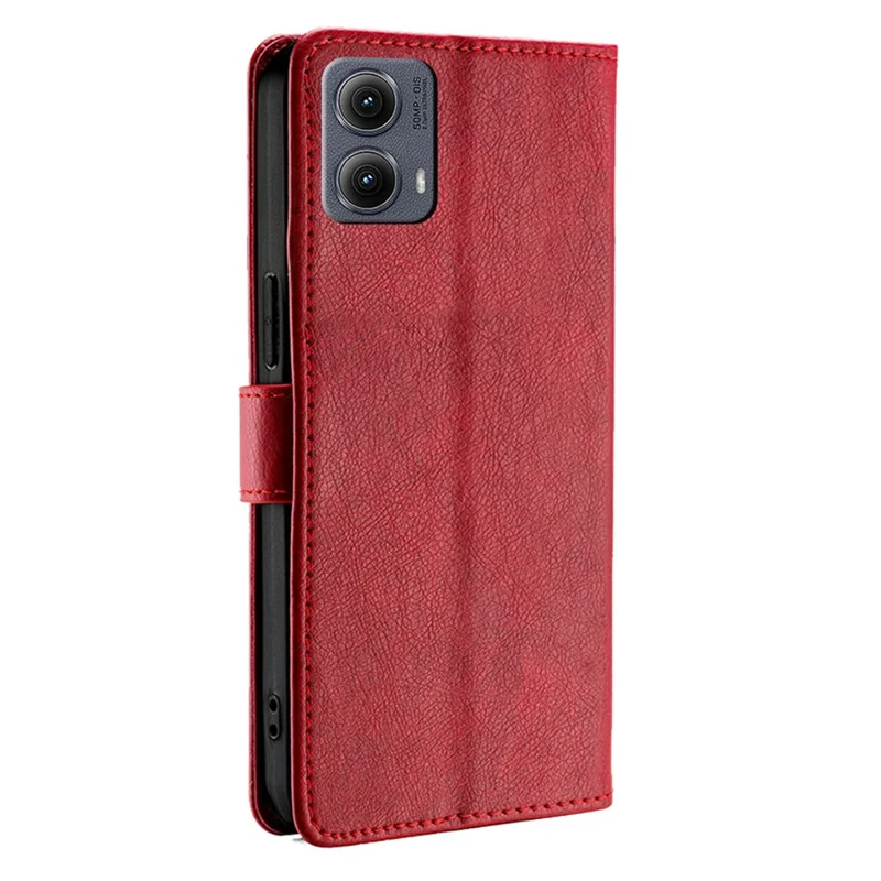 Futerał na Motorola Edge (2024) 5G z kieszenią na zamek, portfel z syntetycznej skóry PU, czerwony