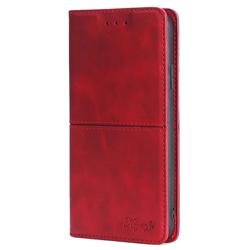 For Motorola Edge (2024) 5G Case Card Slots Cowhide Texture Phone Leather Cover - Red