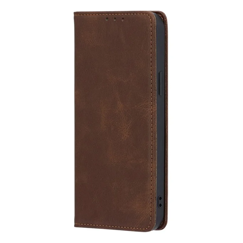 For Motorola Edge (2024) 5G Case PU Leather Calf Texture Phone Wallet Cover - Brown
