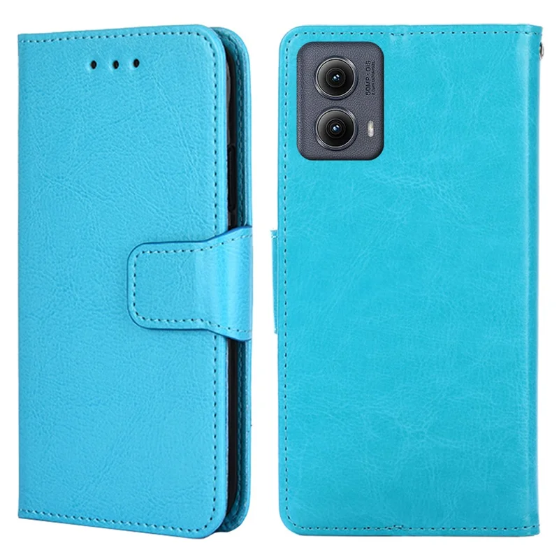 For Motorola Edge (2024) 5G Case Wallet PU Leather + TPU Folding Stand Phone Cover - Baby Blue
