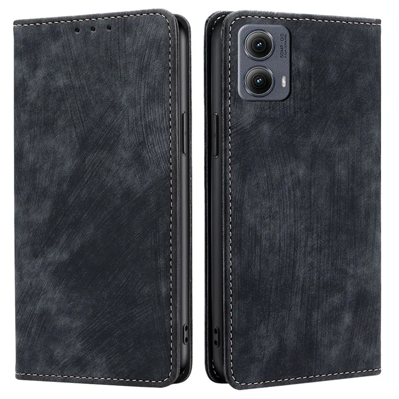 Per Motorola Edge (2024) 5G Custodia con blocco RFID Portafoglio in pelle per telefono - Nera