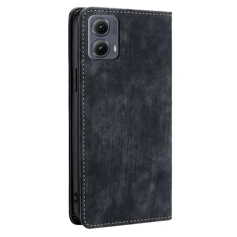 Per Motorola Edge (2024) 5G Custodia con blocco RFID Portafoglio in pelle per telefono - Nera
