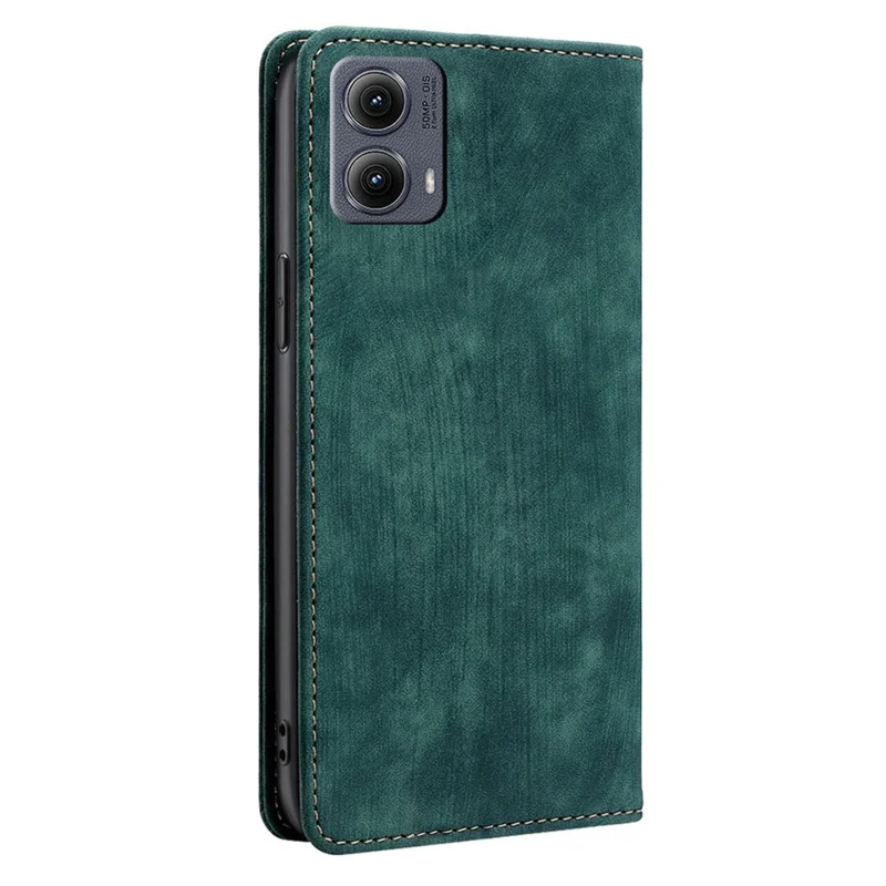 For Motorola Edge (2024) 5G Case RFID Blocking Wallet Leather Phone Cover - Green