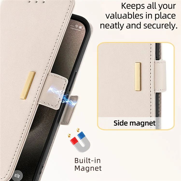 Pour Étui Motorola Edge (2024) 5G, Étui Portefeuille en Cuir PU avec Support et Bandoulière Détachable - Blanc