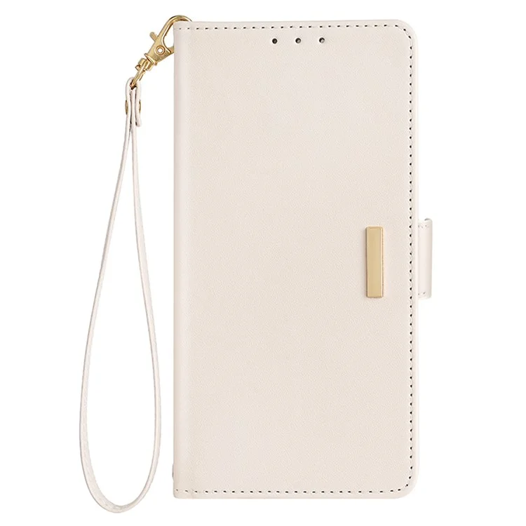 Pour Étui Motorola Edge (2024) 5G, Étui Portefeuille en Cuir PU avec Support et Bandoulière Détachable - Blanc