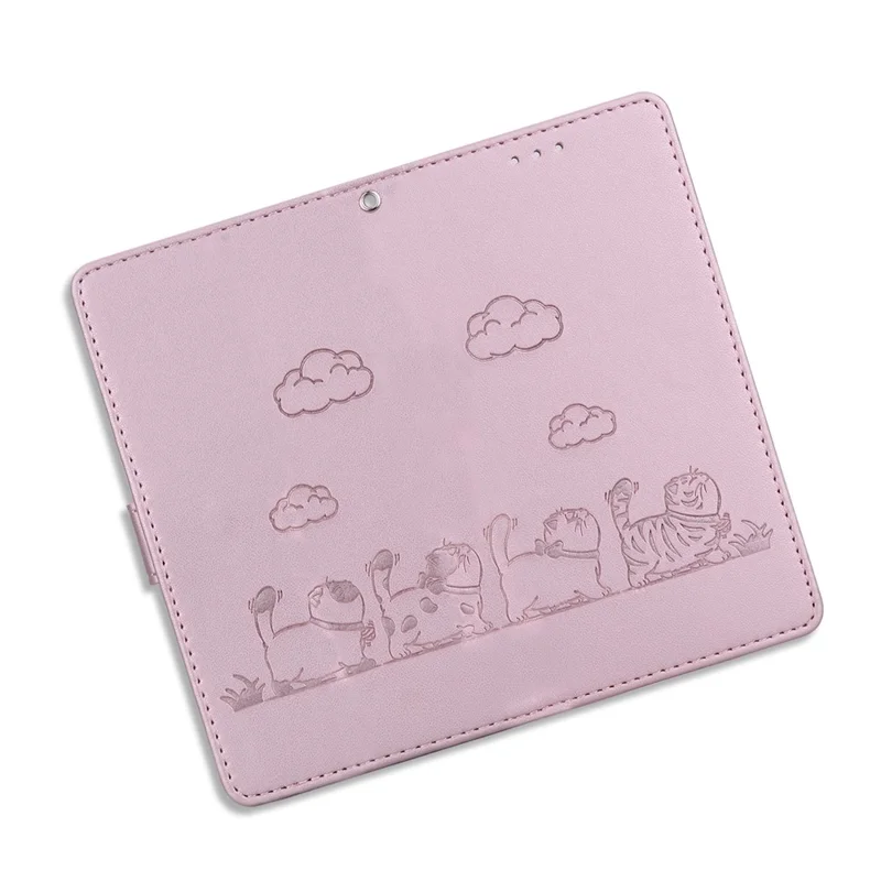 For Motorola Moto G35 5G Case RFID Blocking Kitten Pattern TPU+PU Leather Phone Cover - Pink