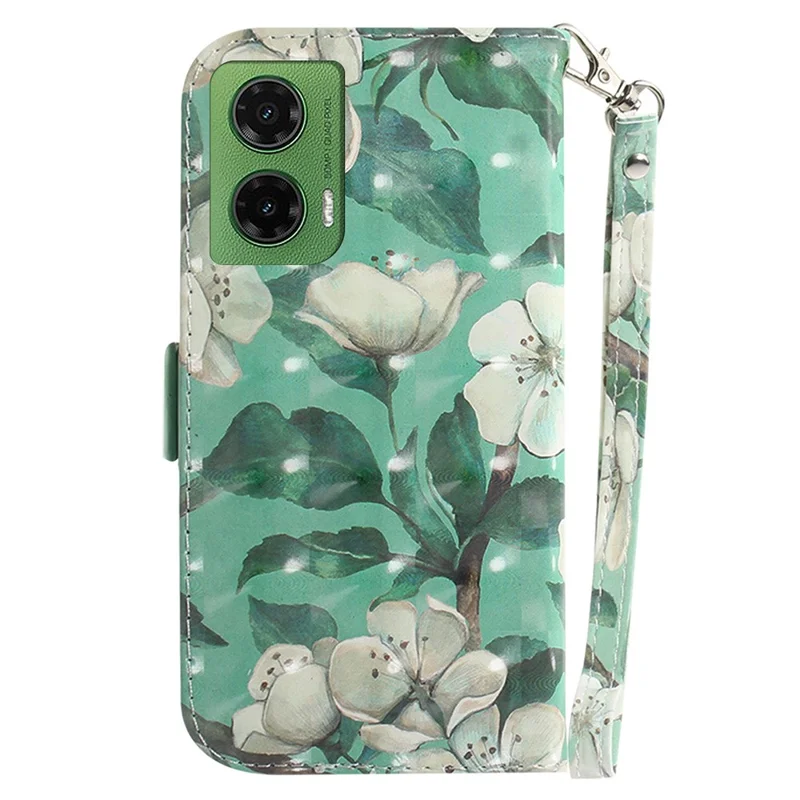 Per Motorola Moto G35 5G Custodia Stampa Fantasia Pelle Portafoglio Cover per Telefono - Fiori ad Acquerello