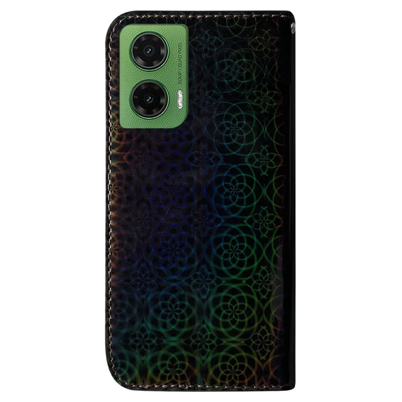 For Motorola Moto G35 5G Stand Case Dazzling Flower Leather Phone Cover - Black