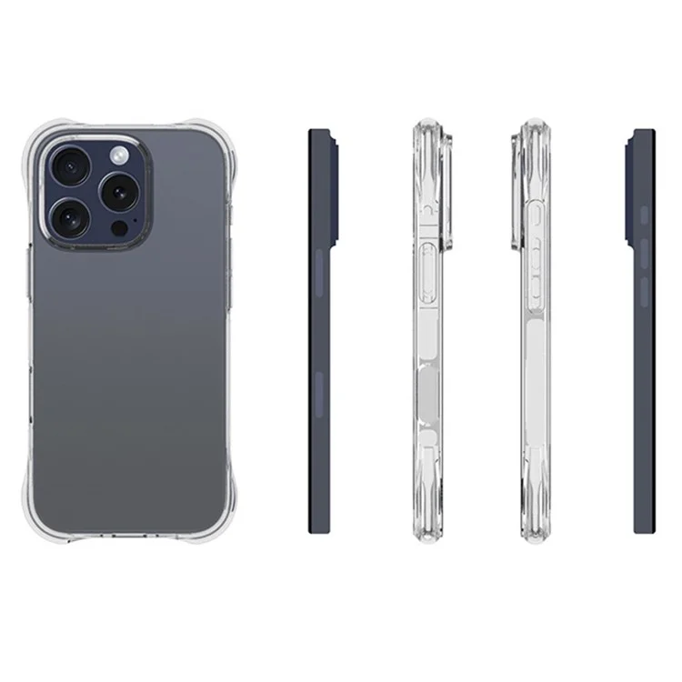 Compra al por mayor para funda transparente de esquinas resistentes a golpes de TPU para iPhone 16 Pro Max, con grandes recortes