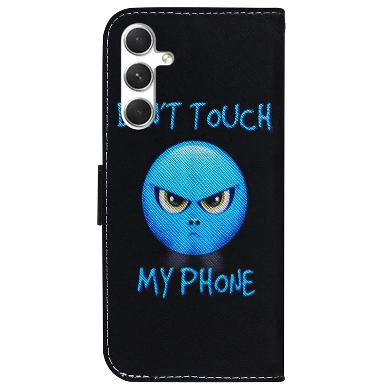For Samsung Galaxy S25+ Wallet Case Pattern Print Leather Phone Cover - Don't Touch My Phone