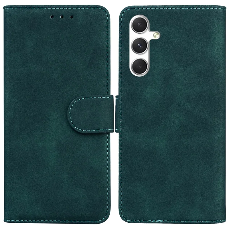 Voor Samsung Galaxy S25+ Hoesje Effen Kleur Leren Portemonnee Telefoonhoes - Groen