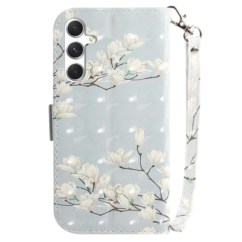 For Samsung Galaxy S25 Case Pattern Printing Leather Wallet Phone Cover - Magnolia