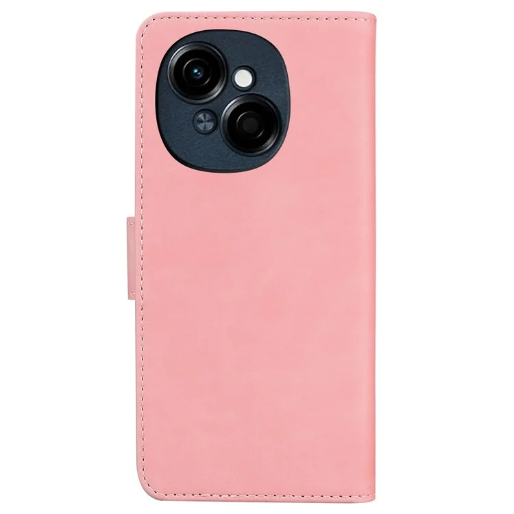 For TECNO Spark Go 2025 / Spark Go 1 / Pop 9 4G Case Solid Color Leather Wallet Phone Cover - Pink