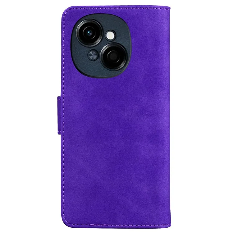 For TECNO Spark Go 2025 / Spark Go 1 / Pop 9 4G Case Solid Color Leather Wallet Phone Cover - Purple