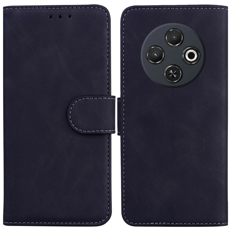 Pour coque TECNO Spark 30C, étui portefeuille en cuir uni de couleur noire