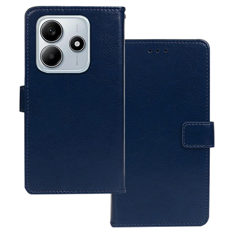 IDEWEI for Xiaomi Redmi Note 14 5G Case Card Slots Holder Leather Phone Cover Crazy Horse Texture - Blue