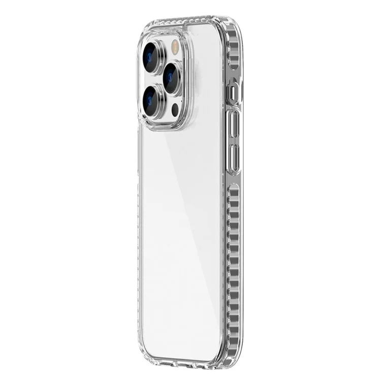For iPhone 13 Pro Max 6.7 inch Plastic+TPU Crystal Clear Phone Back Cover Shockproof Hard Phone Case