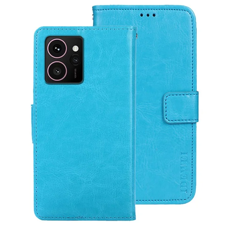 IDEWEI для HMD Skyline Stand Case Crazy Horse Texture Leather Phone Cover - Sky Blue