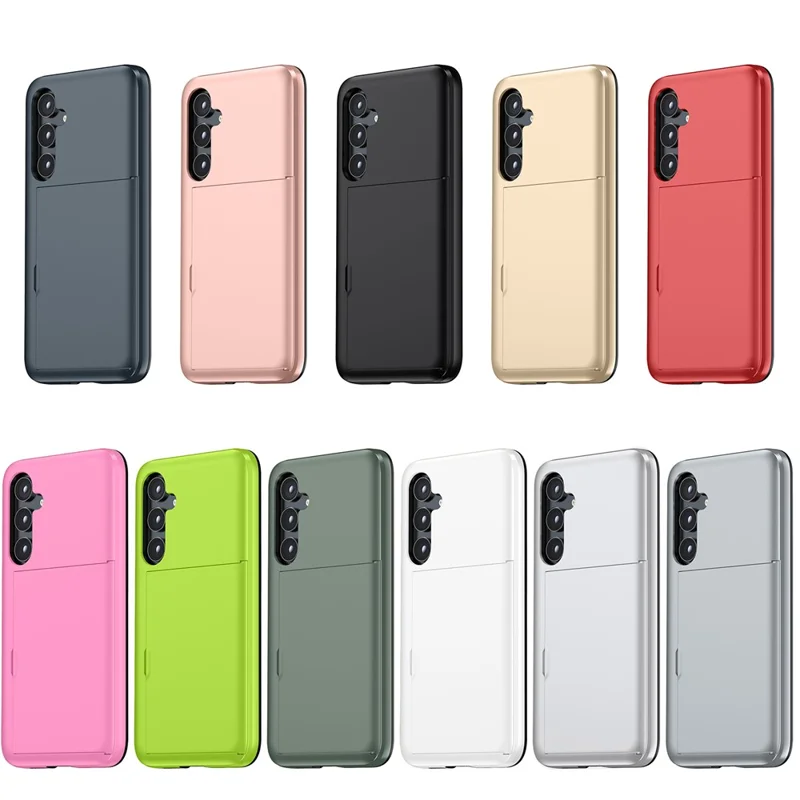 Para Samsung Galaxy S25 Funda con Soporte para Tarjetas Carcasa de TPU + PC - Oro Rosa