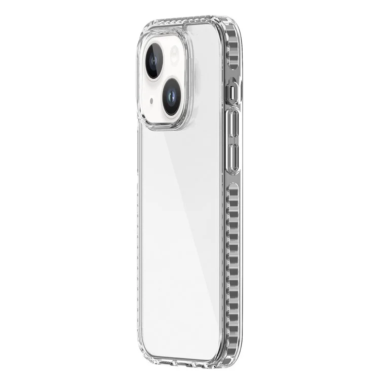 For iPhone 14 High Transmittance Hard Plastic+TPU Phone Case Shockproof Slim Fit Mobile Phone Cover