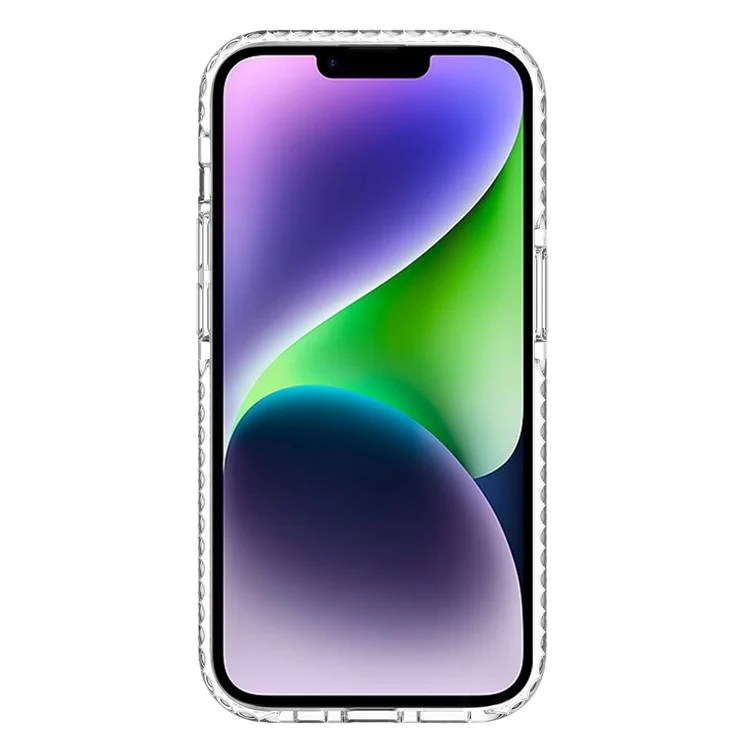 For iPhone 14 High Transmittance Hard Plastic+TPU Phone Case Shockproof Slim Fit Mobile Phone Cover