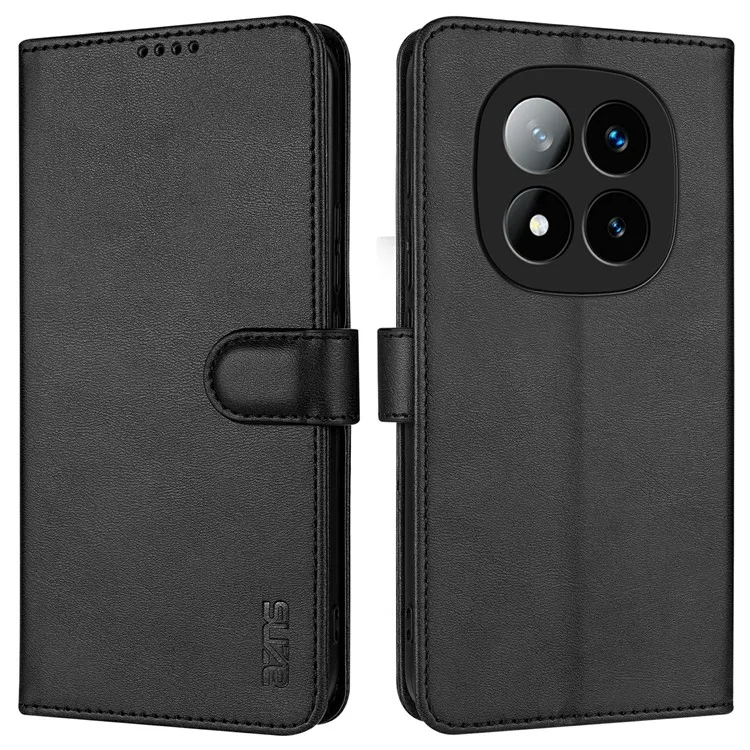 AZNS For Xiaomi Redmi Note 14 Pro+ 5G Case PU Leather Wallet Phone Cover - Black