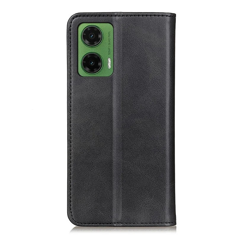 For Motorola Moto G35 5G Case Split Leather Flip Wallet Phone Cover - Black