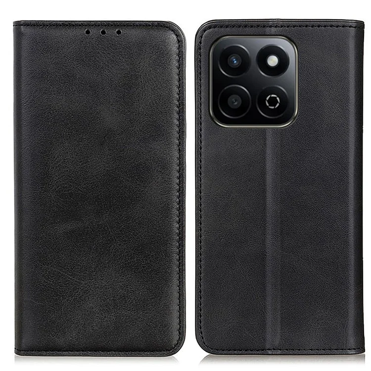 Чехол с кожаным кошельком для телефона For Honor X7c 4G / 200 Smart 5G / Play 60 Plus 5G - черный