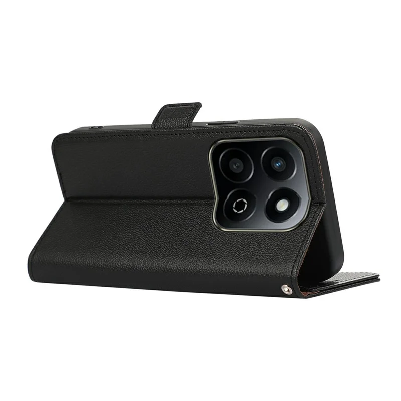 ABEEL Etui do Honor X7c 5G / X7c 4G / 200 Smart 5G / Play 60 Plus 5G, skóra z fakturą litchi, ochrona przed skanowaniem RFID - Czarny