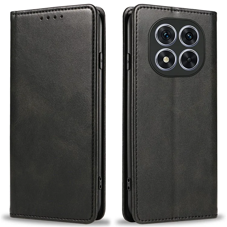Per Xiaomi Redmi Note 14 Pro 5G Case Strong Magnetic PU Leather Phone Cover Calf Texture - Nero
