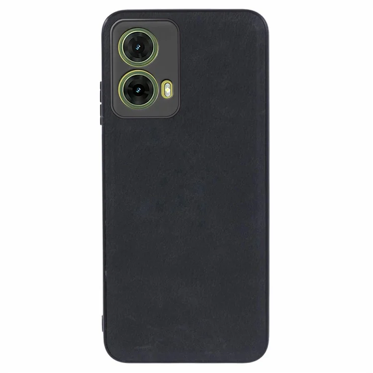 Pour Motorola Moto G35 5G Case Retro Leather Coated PC+TPU Phone Cover - Noir