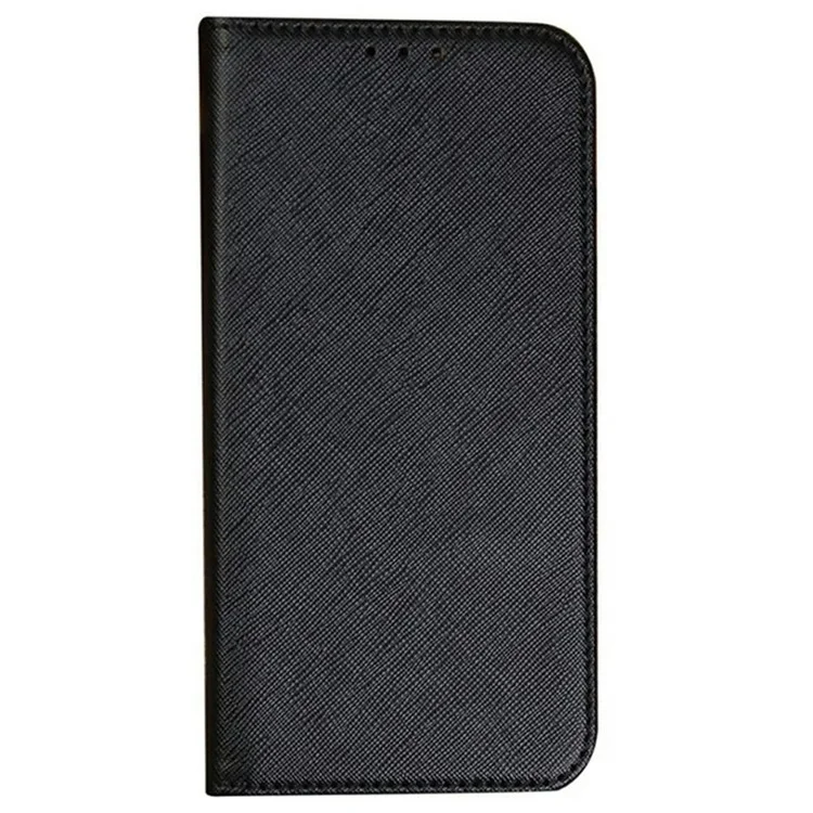 Per Samsung Galaxy S25 Custodia Cross Texture Pelle Copertina Telefono Magnetica Nascosta - Nera