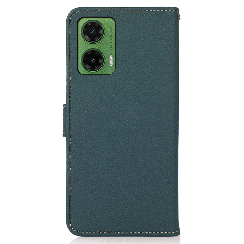 KHAZNEH per Motorola Moto G35 5G Custodia in pelle di mucca genuina Portafoglio Cover per telefono - Verde