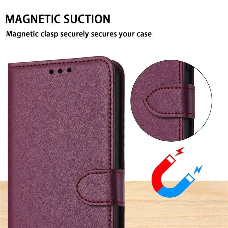 Portemonnee hoesje van leder voor Xiaomi Redmi Note 14 5G met standaard en riem - Paars