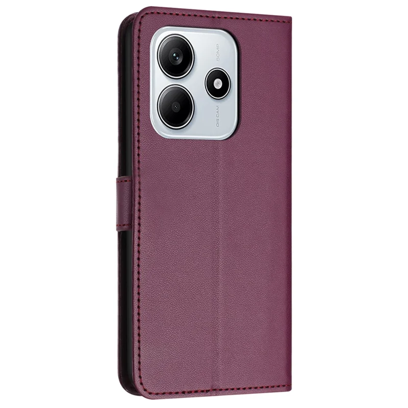 Portemonnee hoesje van leder voor Xiaomi Redmi Note 14 5G met standaard en riem - Paars
