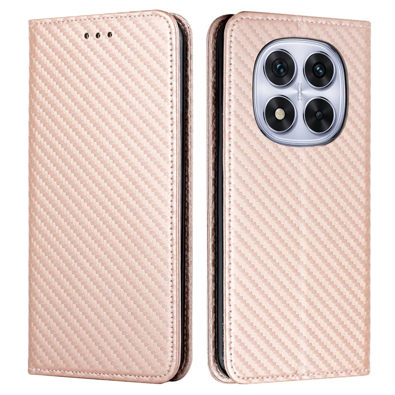 Pour Xiaomi Redmi Note 14 Pro 5G / 14 Pro+ 5G Coque en cuir à rabat pour téléphone avec support et fermeture magnétique solide - Rose doré