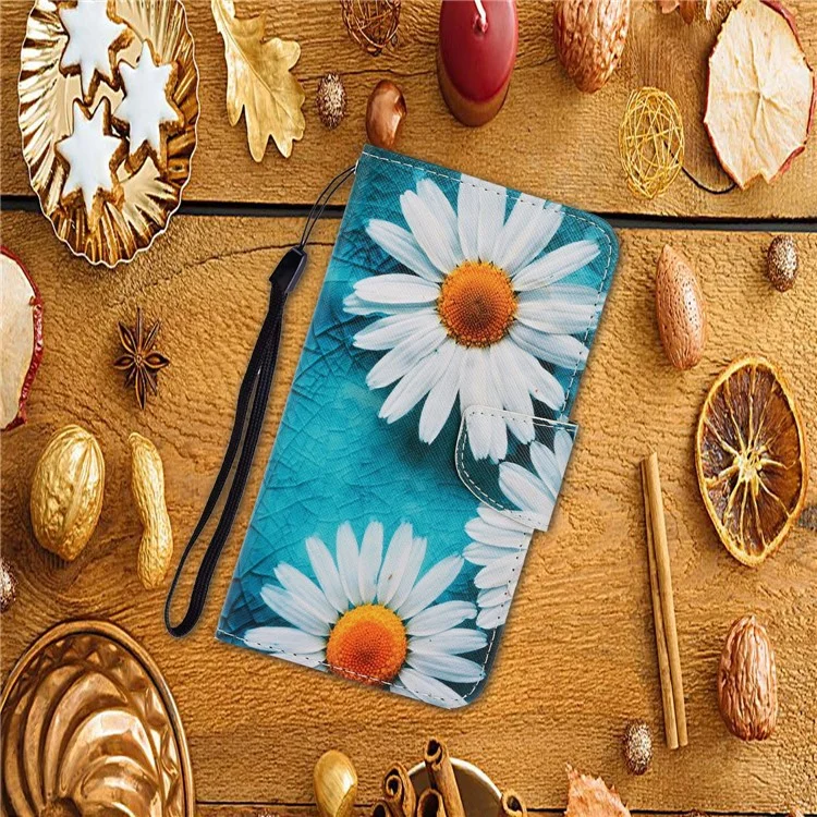 Capa protetora de couro estampada com padrão de crisântemo para Xiaomi Redmi Note 14 Pro 5G / 14 Pro+ 5G