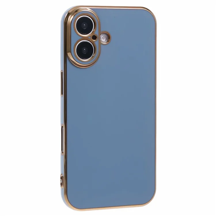 For iPhone 16 Plus Case TPU Slim Fit Shockproof Phone Cover 6D Electroplating - Grey