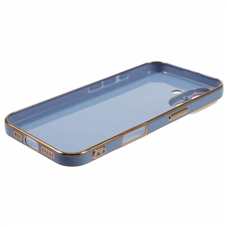 For iPhone 16 Plus Case TPU Slim Fit Shockproof Phone Cover 6D Electroplating - Grey