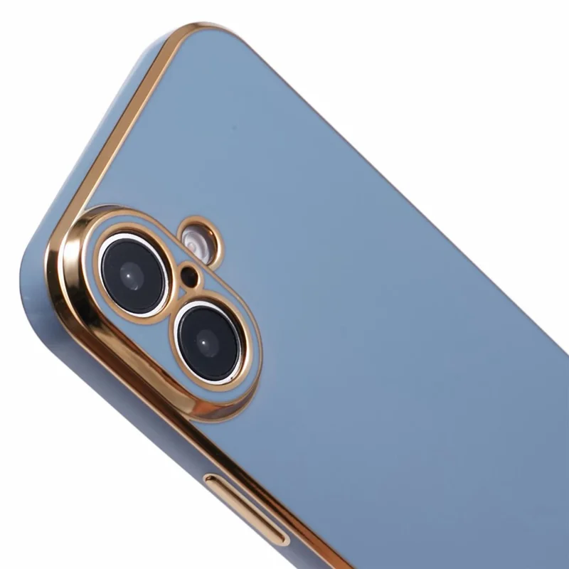 For iPhone 16 Plus Case TPU Slim Fit Shockproof Phone Cover 6D Electroplating - Grey