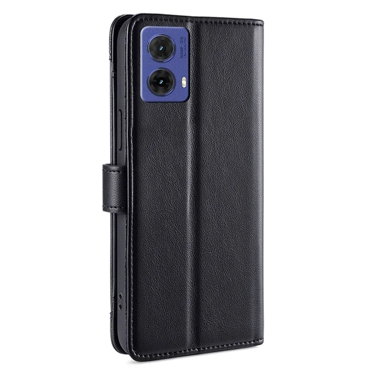 For Motorola Moto G85 5G / S50 Neo 5G Case PU Leather Crossbody Phone Cover with Zipper Pocket Wallet - Black